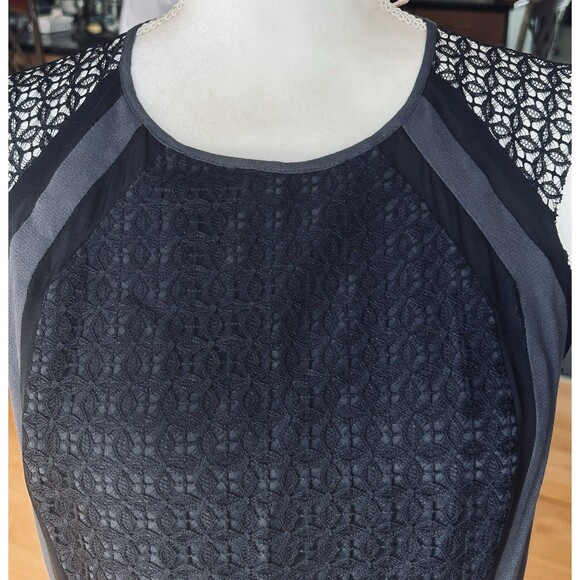 Elegant Rebecca Taylor NWT size 4 Navy Rayon Silk Dress Retail $395 - Picture 4 of 12